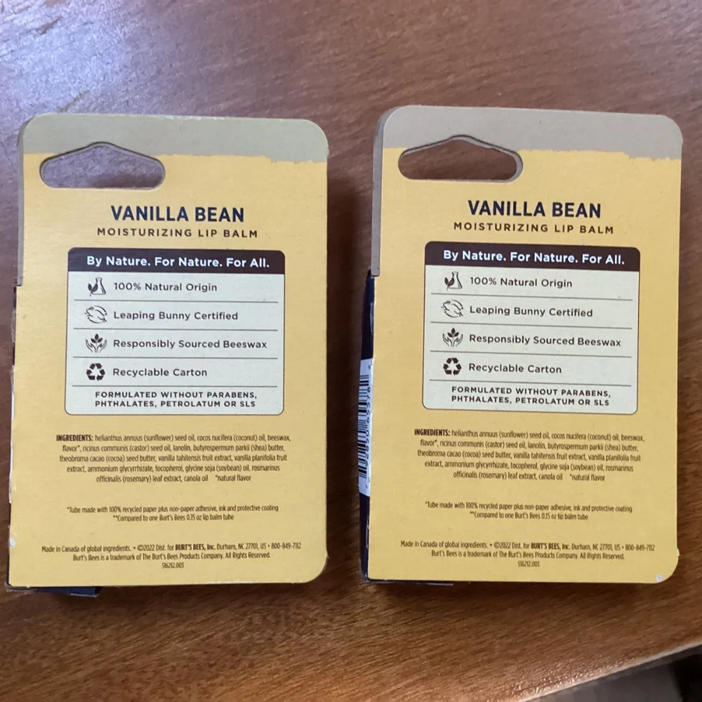 Burt’s Bees Vanilla Bean Moisturizing Lip Balm Bundle NEW